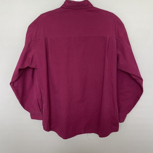 Columbia Canvas Shirt Men’s XL Long Sleeve Button Up Cranberry Red 100% Cotton - Picture 3 of 13